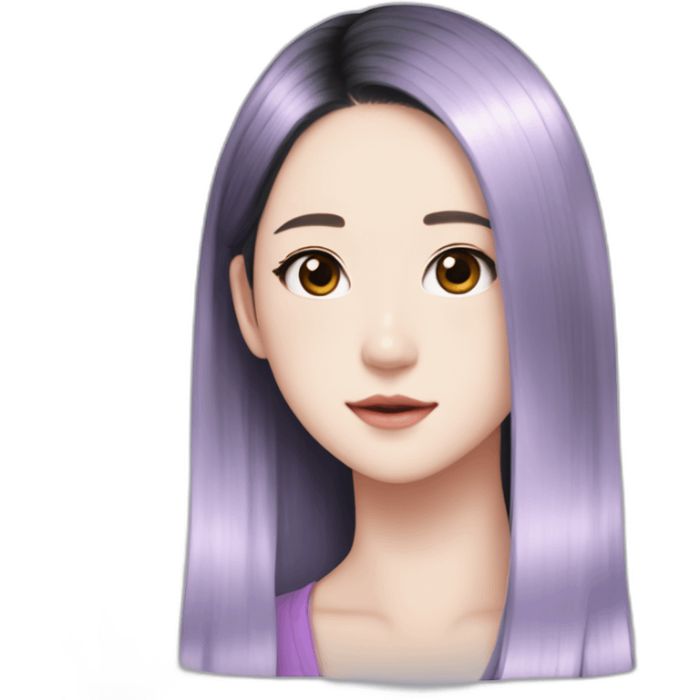 Jisoo from blackpink with black hair emoji