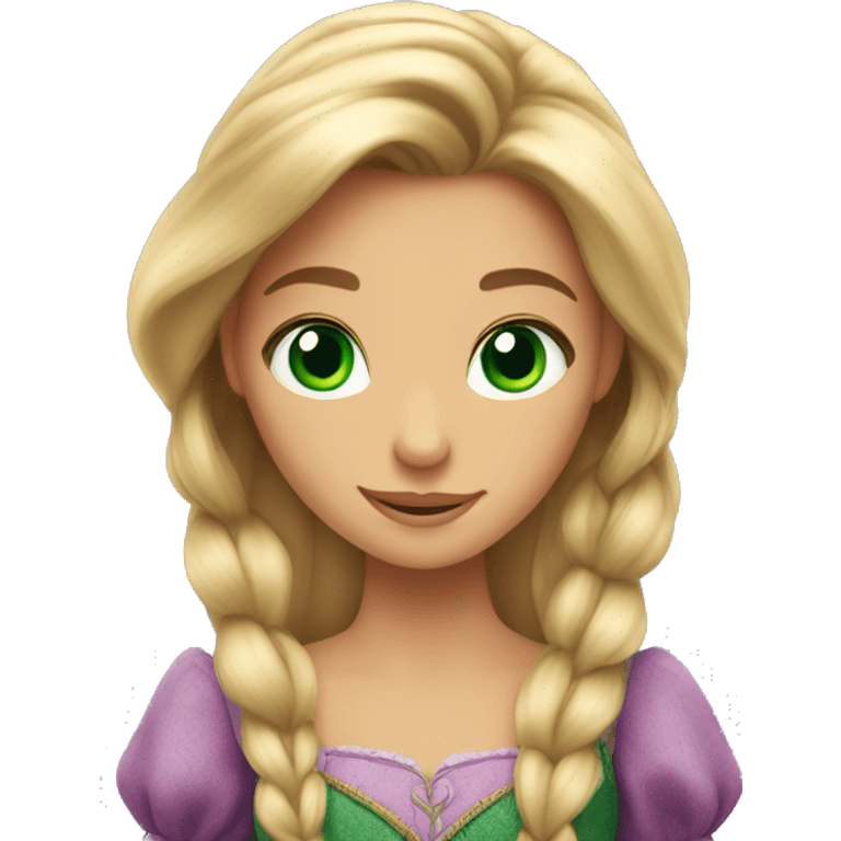 Rapunzel with green eyes emoji