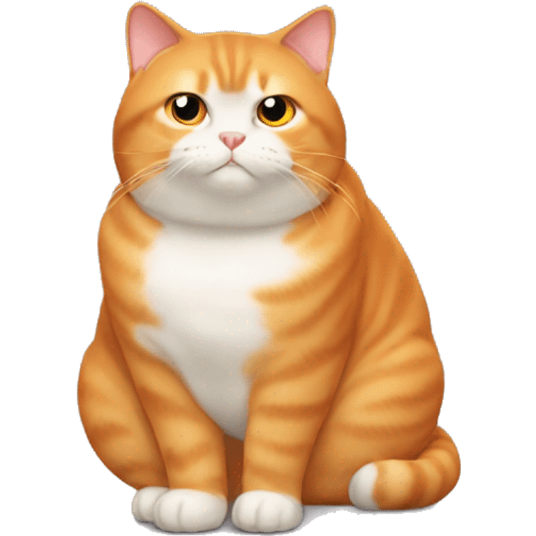 a fat orange cat, absolutely no white emoji