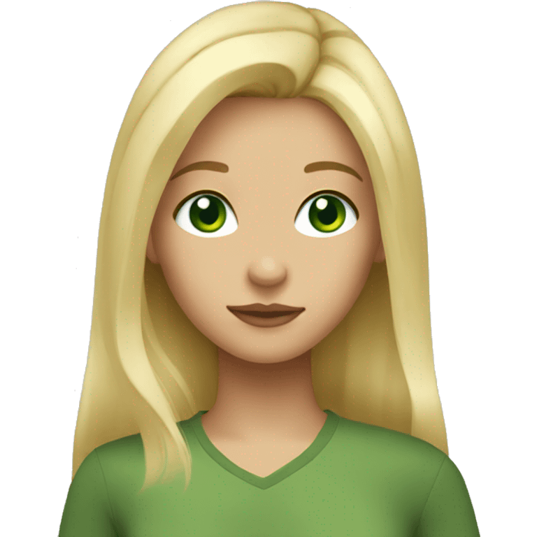 girl blonde hair and green eyes emoji