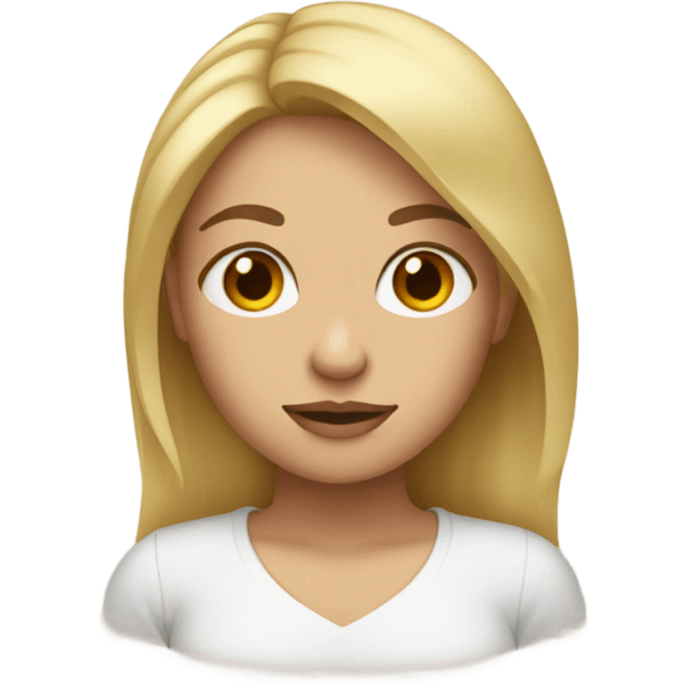 Lazy girl with brown eyes and blonde hair emoji