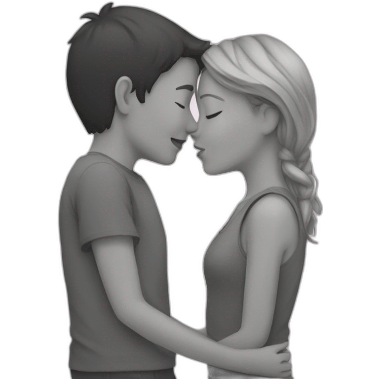 Boy and girl kissing emoji