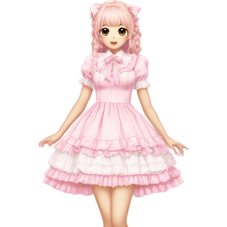  light pink lolita hime gyaru dress  emoji