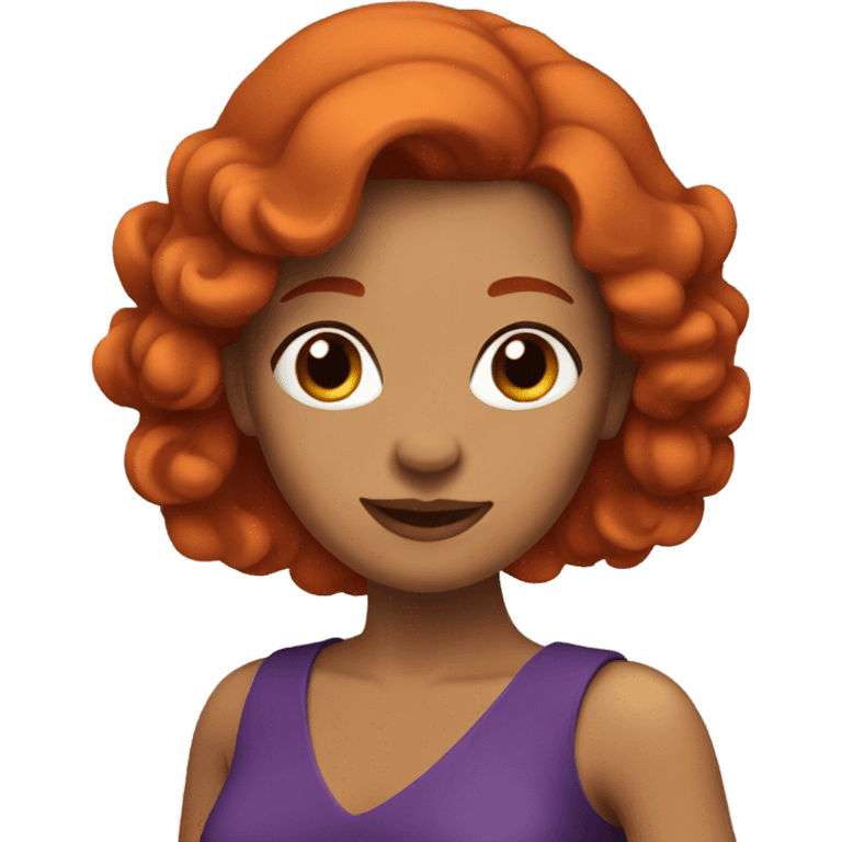 Redhead with purple dress  emoji