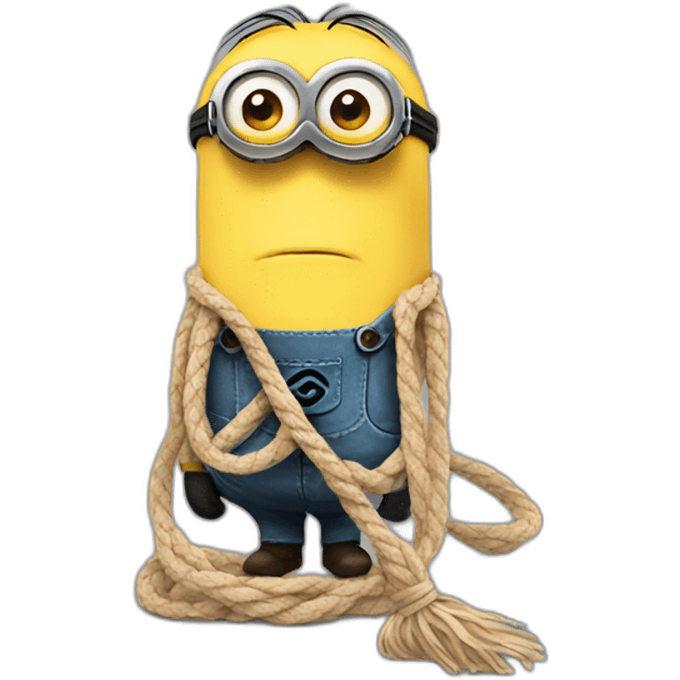 sad minion with a rope scarf emoji