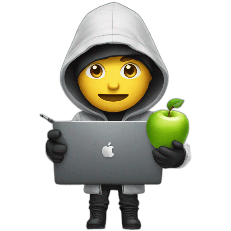 hacker with apple emoji