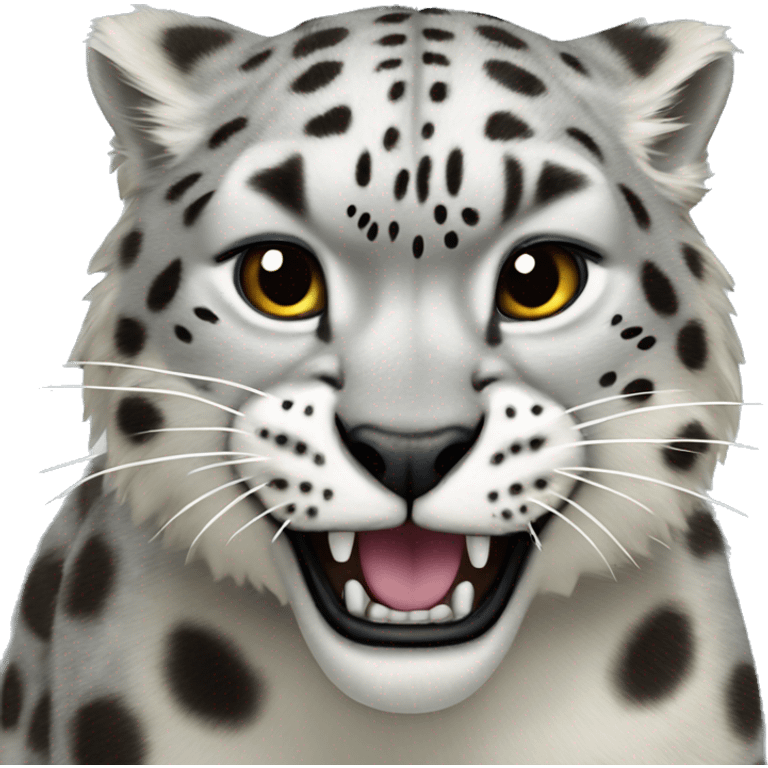 Snow leopard roaring  emoji