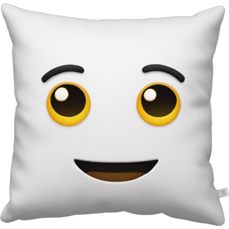 Pillow with a face emoji