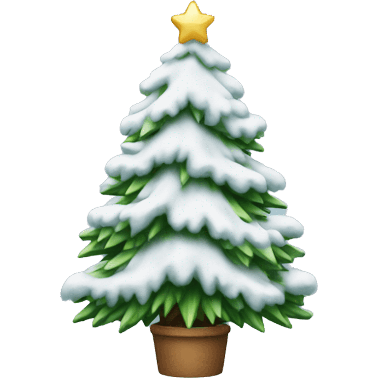 snowy christmas tree emoji