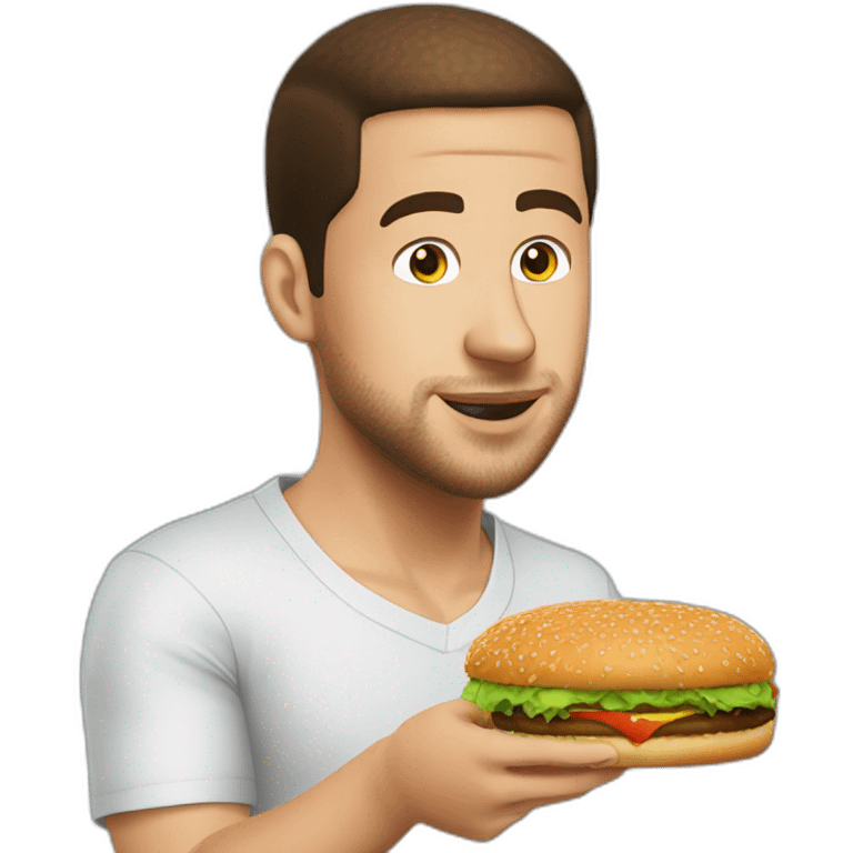 Eden hazard qui mange un burger emoji