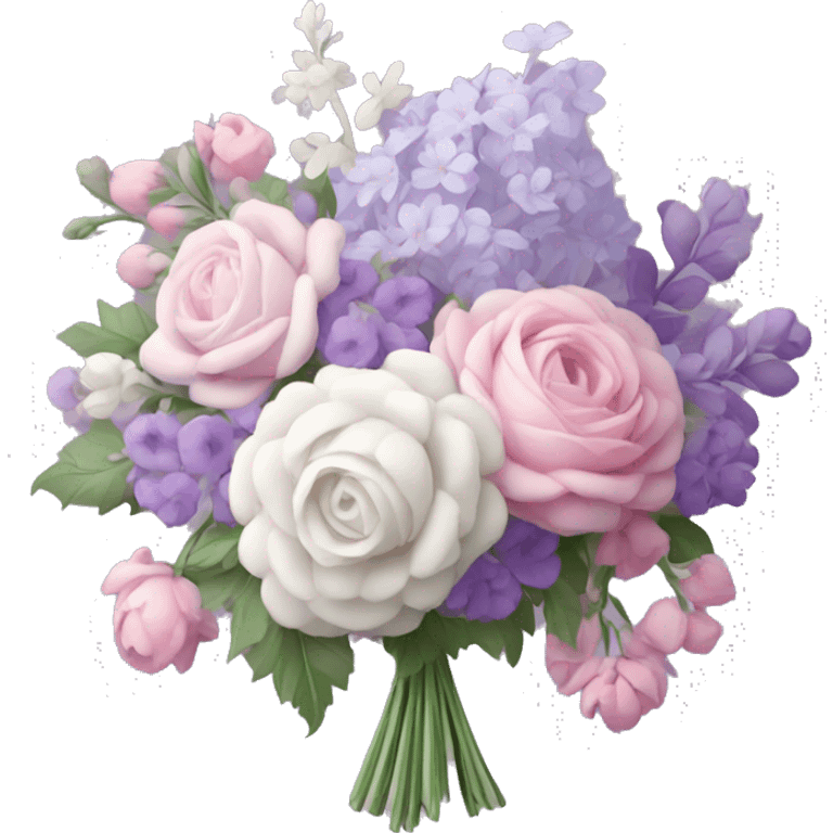 Rococo flower bouquet in light pink, white and lilas emoji