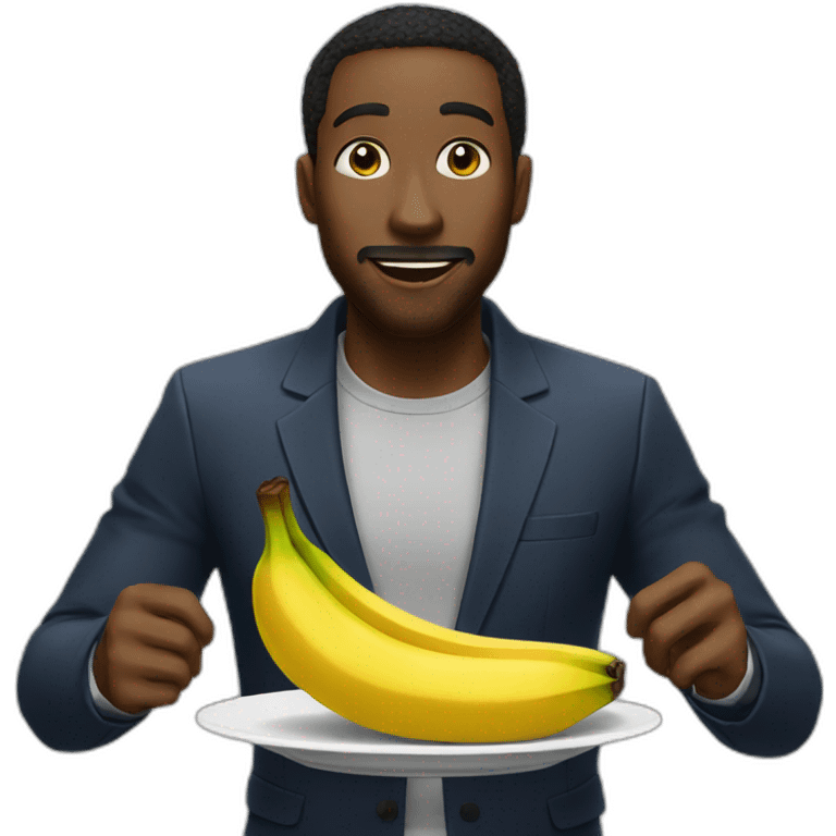 A black men eat banana  emoji