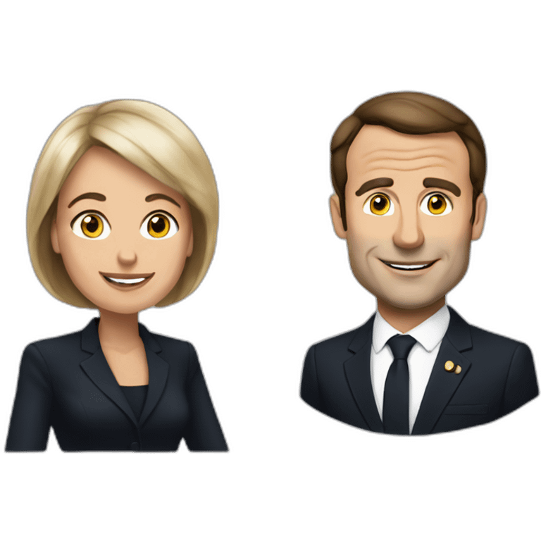 Macron avec sa femme emoji