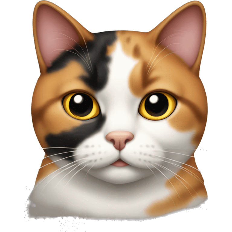 A fat calico cat emoji