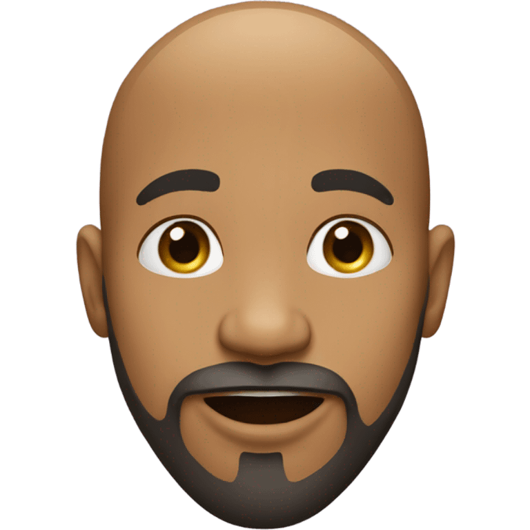 A bald, Black man with a beard and goatee gives a kiss. emoji