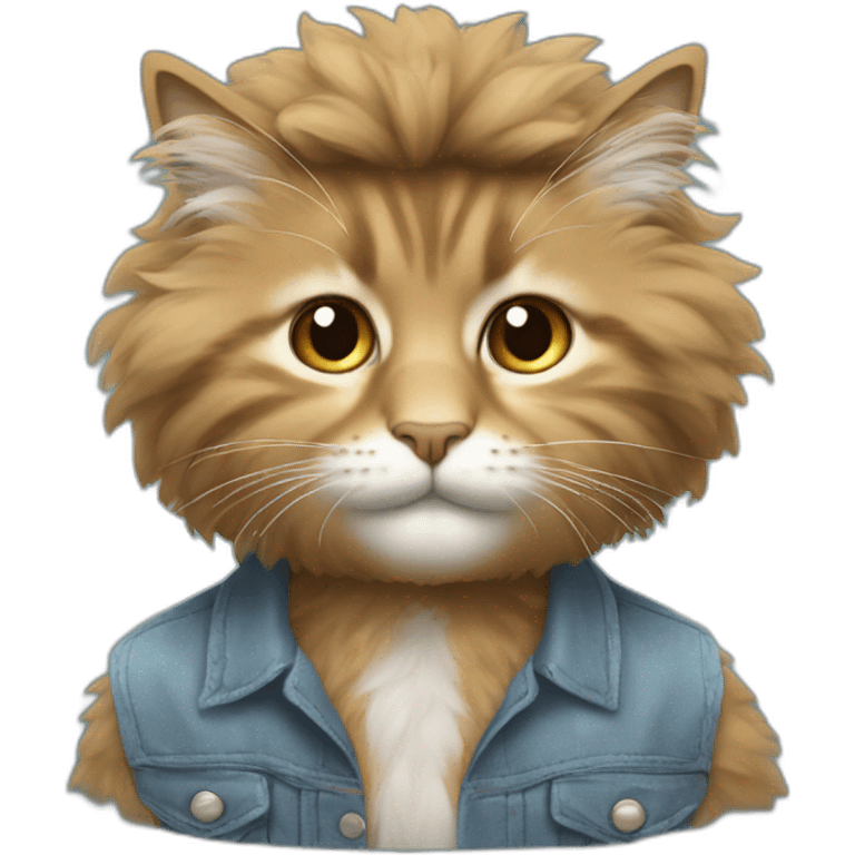 Bob ross, cat in hair emoji