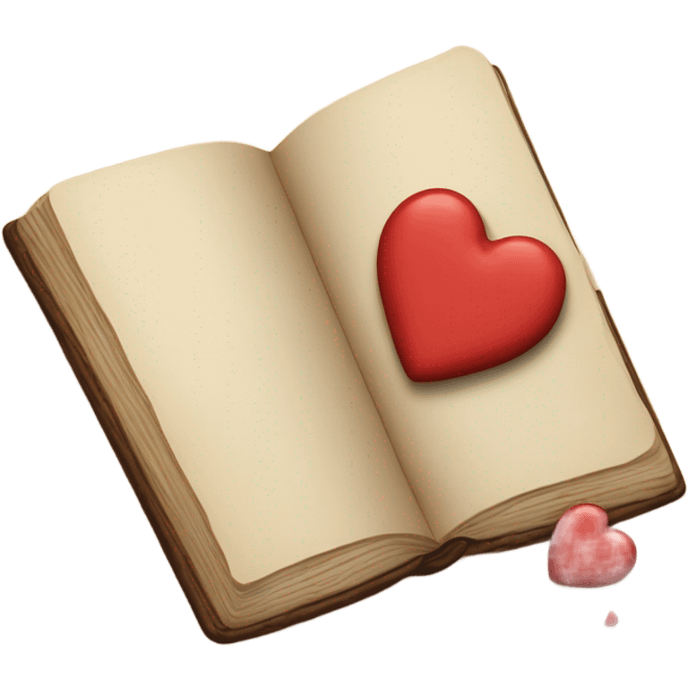 Cookie heart with book emoji