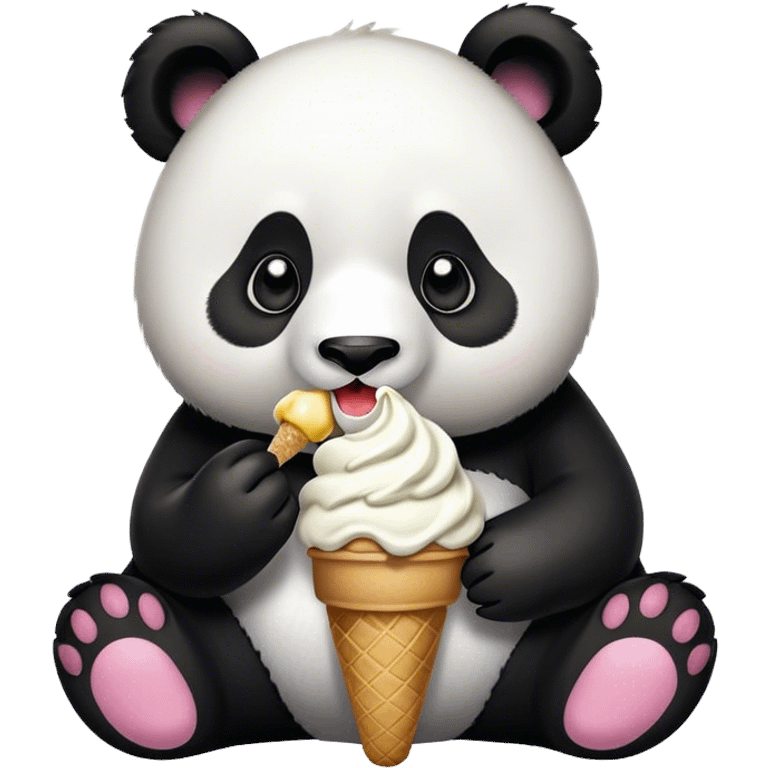 Panda eating ice cream emoji