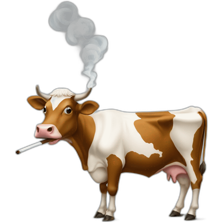 Cow smoke cigarettes emoji