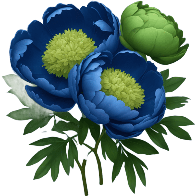 dark blue peony bouquet emoji