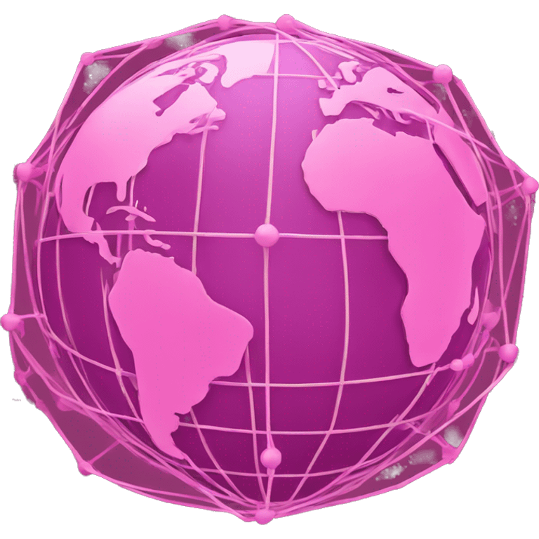 Pink connected network globe   emoji