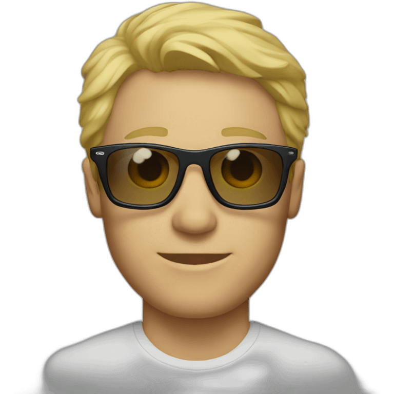 Blonde man wearing oakleys emoji