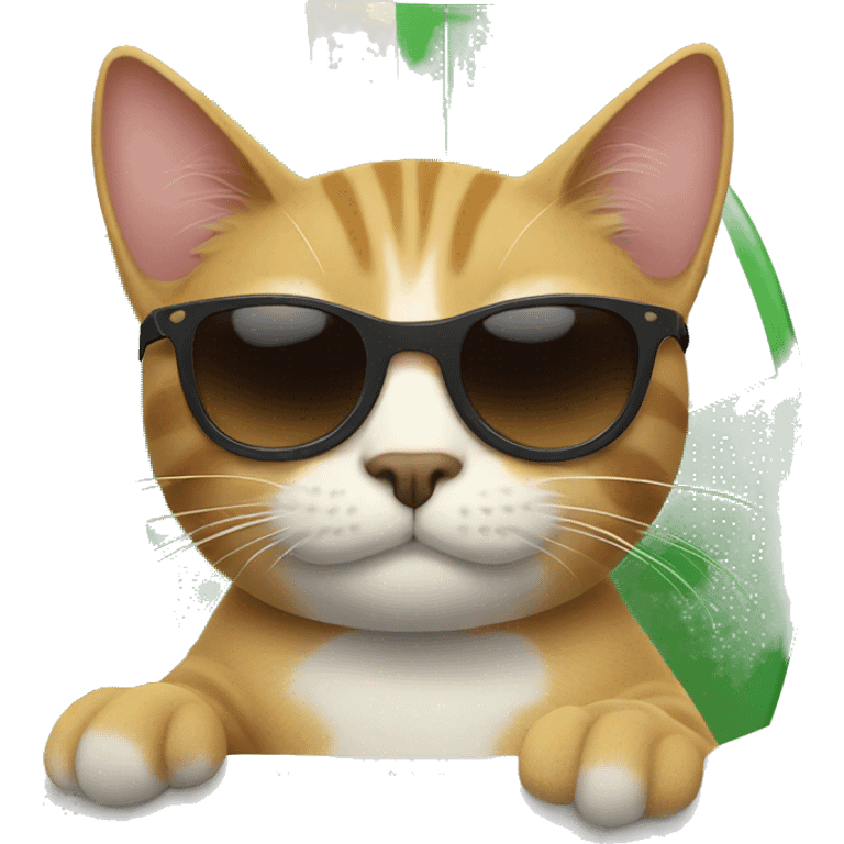 cat with sunglasses on a surfboard  emoji