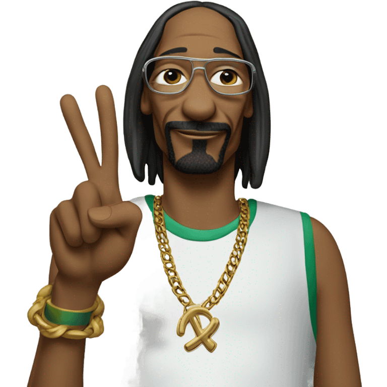 Snoop dogg doing the peace sign emoji