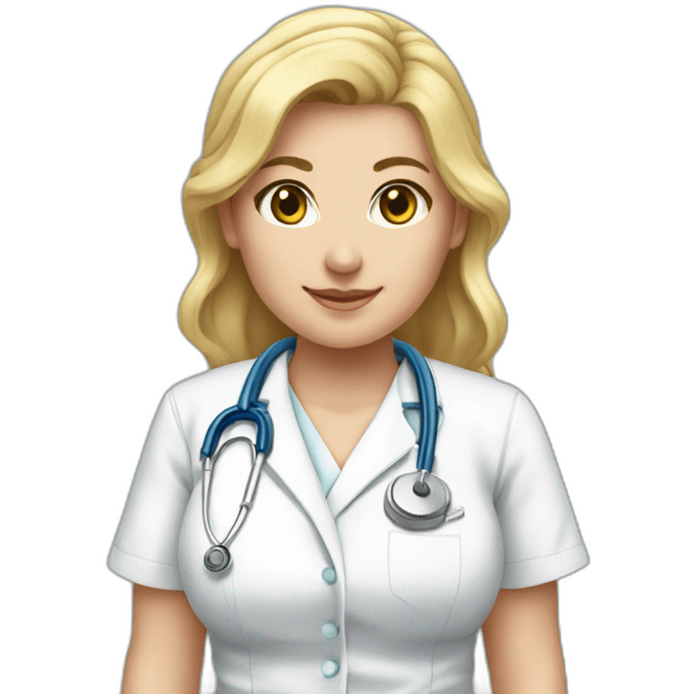 Nurse blond knot blue op clothes emoji