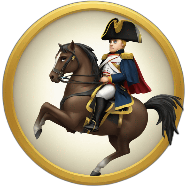 serious angry napoleon on horse hold golden eagle emoji