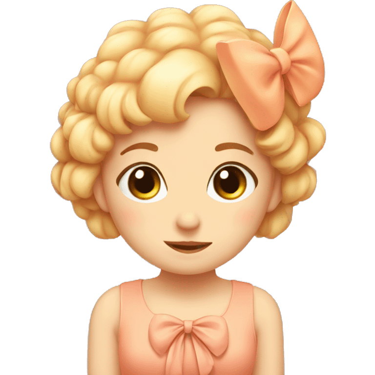 Cute Peach with girl bows emoji