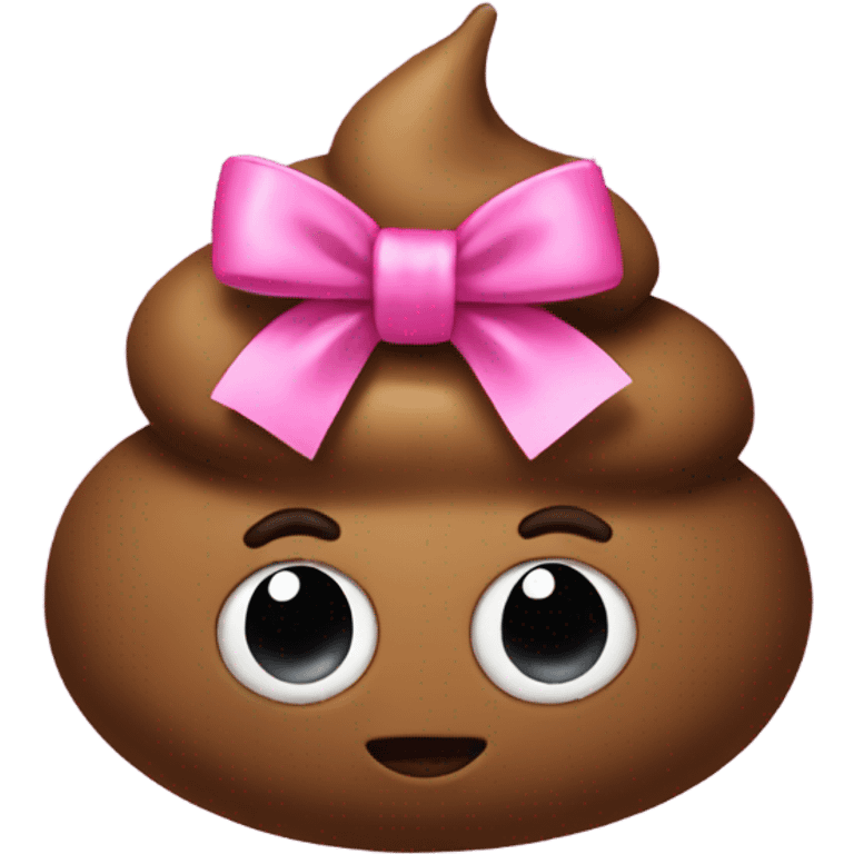 A poop with a pink bow  emoji