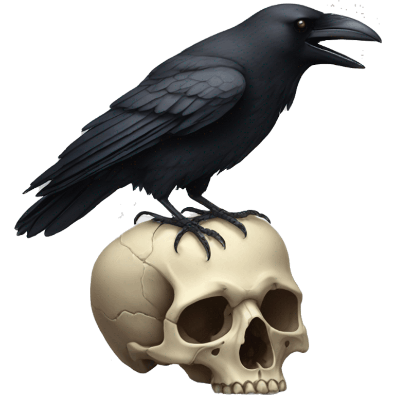 Crow on top of skull  emoji