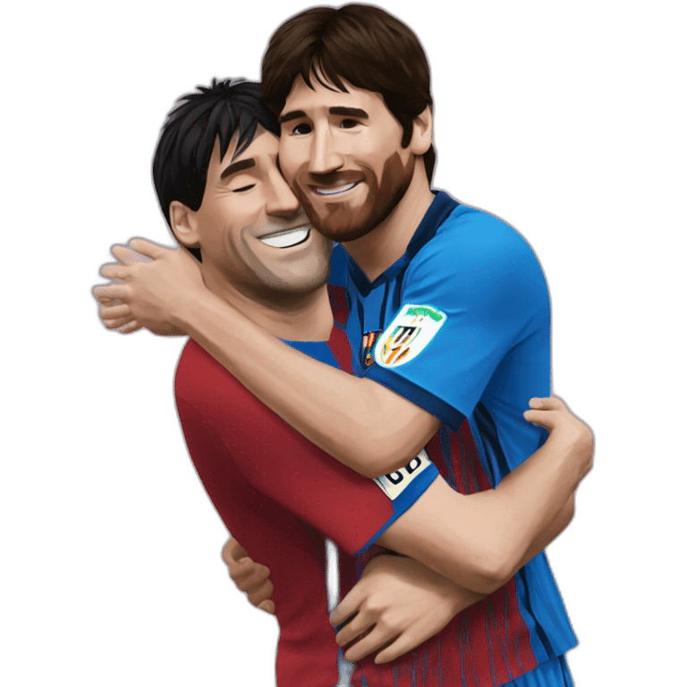 messi and maradona hugging emoji