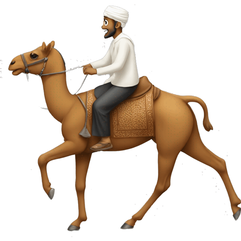 Muslim riding a camal emoji