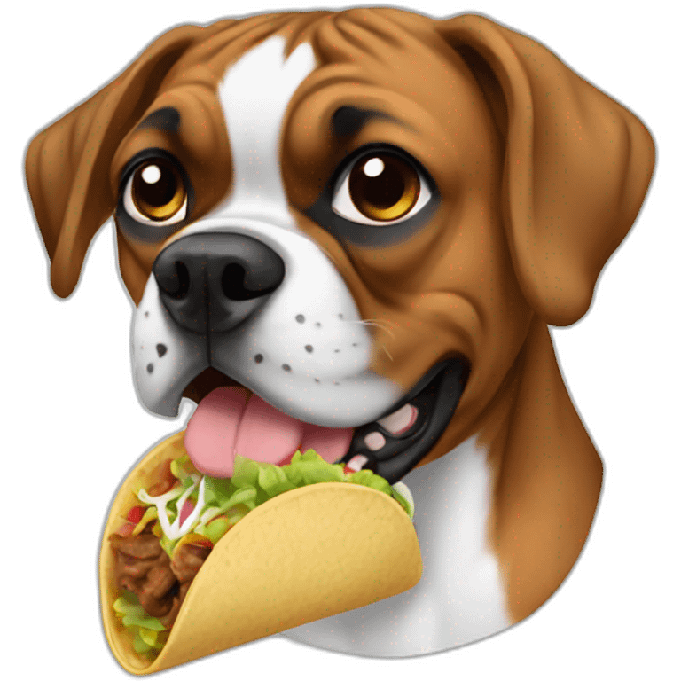 Darle brown Boxer dog eating tacos  emoji