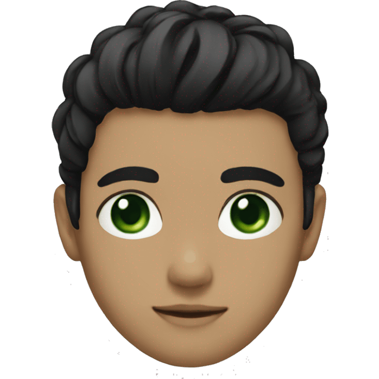 An eboy green eyes black hair  emoji