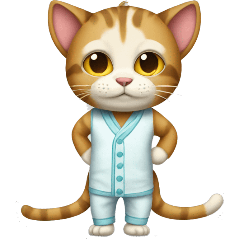 Cat with monkey pjs emoji