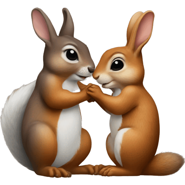 squirrel and hare kissing   emoji