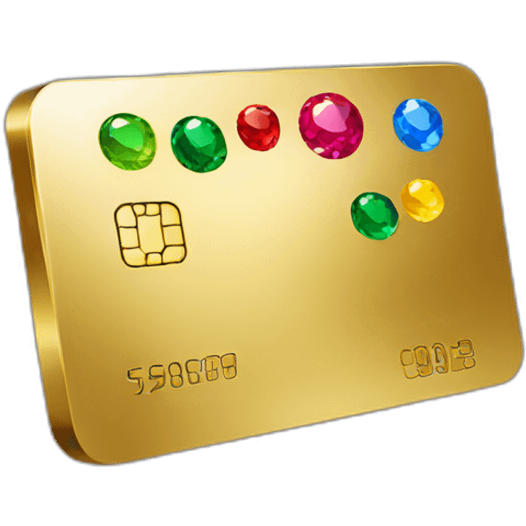 gold credit card with gems emoji