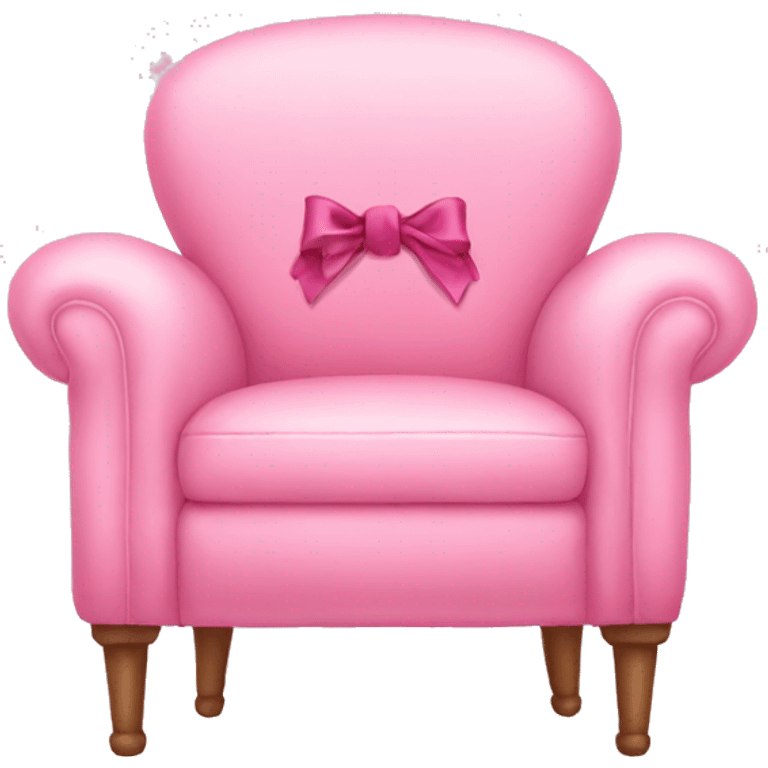 Soft pink chair and pink bow emoji