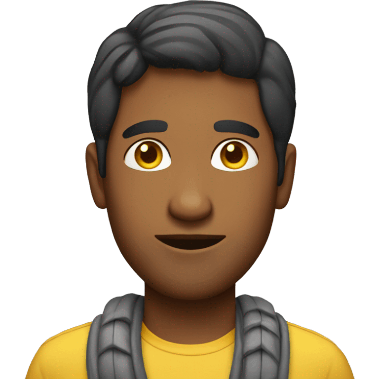 indian guy with middle part hair and a banana emoji