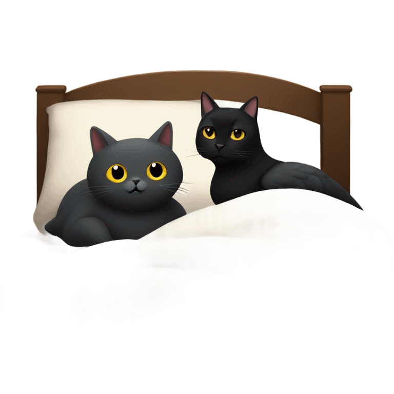 pigeon and black cat cuddling in bed emoji