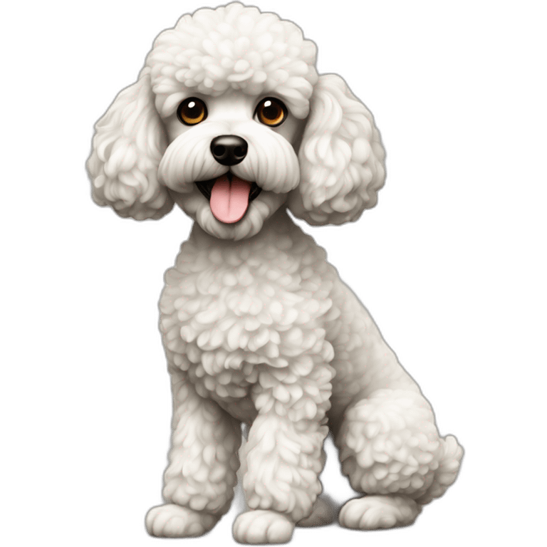 Dog poodle miniature full-height emoji