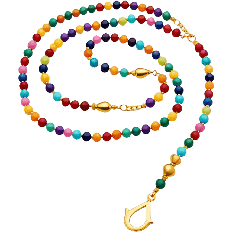 tasbih chain for muslim tasbih, bright colors detailed chain emoji