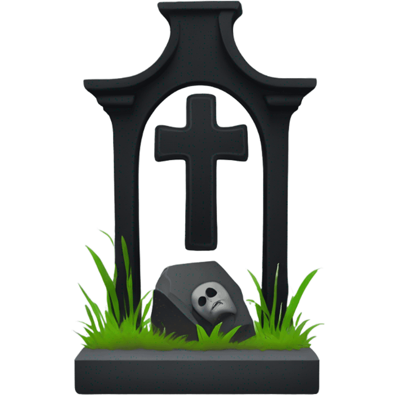 a black grave with the letters RIP emoji