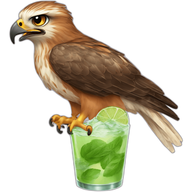 hawk with mojito emoji