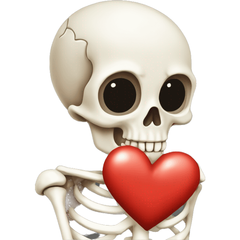 Skeleton with a heart ￼ emoji