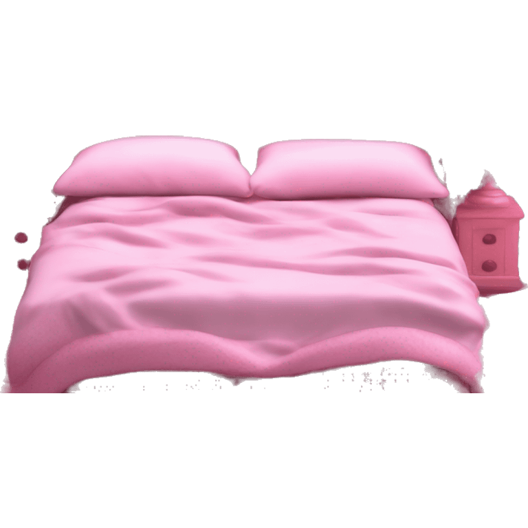 Pink queen sized bed with princess mesh all pink hyper realistic high detail pink princess bed  emoji