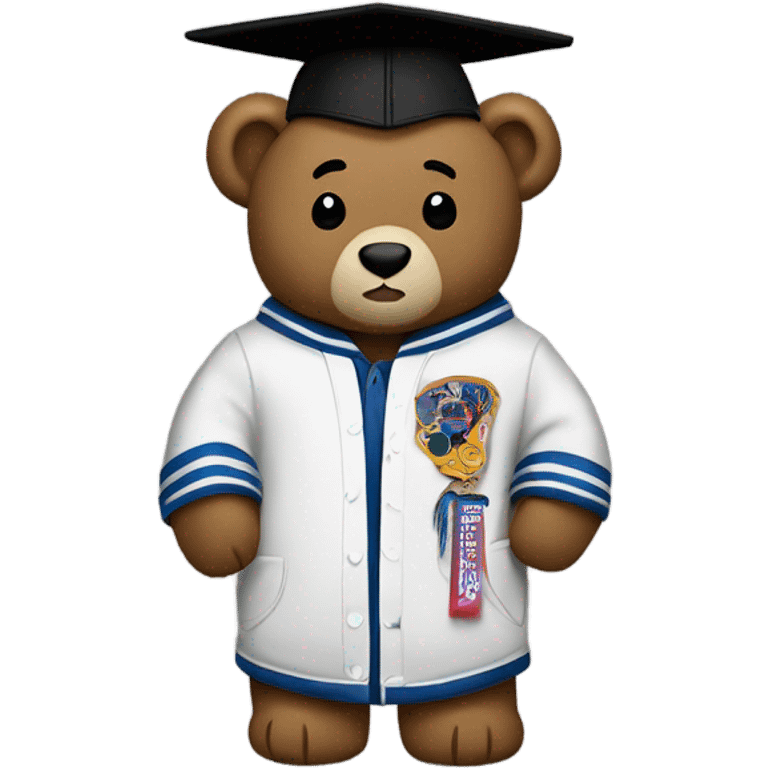 Kanye Graduation Bear with letterman jacket emoji